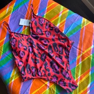 ADREAMLY XL fun high cut swimsuit leopard print